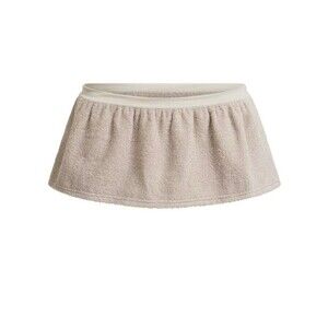 SKIMS TERRY COVER UP MICRO SKIRT STONE SMALL NWT